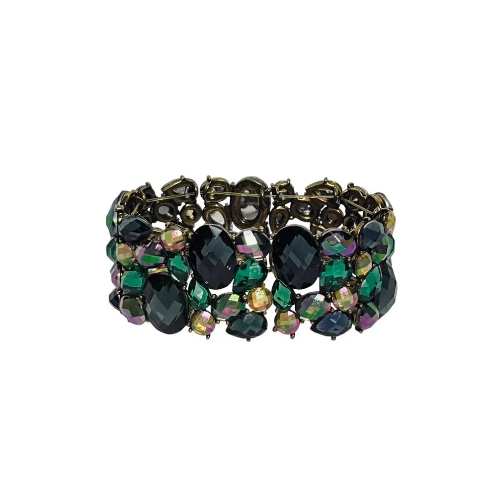 Joan Rivers Gold Tone Mosaic Gem Stretch Bracelet (6242) - Picture 2 of 5